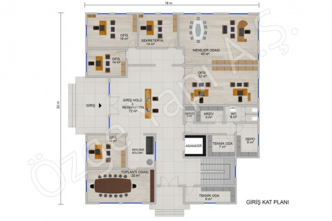 Office 697 m2 - Ground Floor